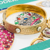 Antique etched floral sterling silver cuff bracelet.