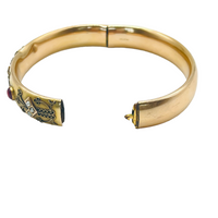 Antique Gold Filled Hinged Bangle Bracelet
