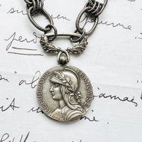 Antique Coin Necklace on a silver chain