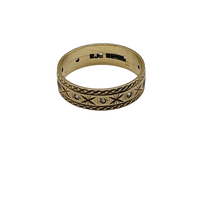 Etched Gold Band with Diamonds and starburst design by hipV Modern Vintage jewelry.