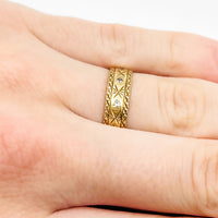 Gold Wedding Band with Diamonds or stacking ring.