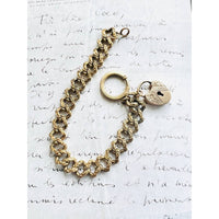Antique Padlock Heart Link Bracelet