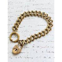 Antique Padlock Heart Link Bracelet