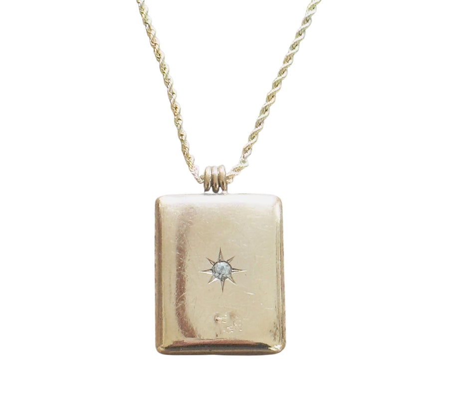 Art Deco Starburst Locket in 10K Gold