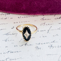 10k Gold Black Onyx Diamond Ring