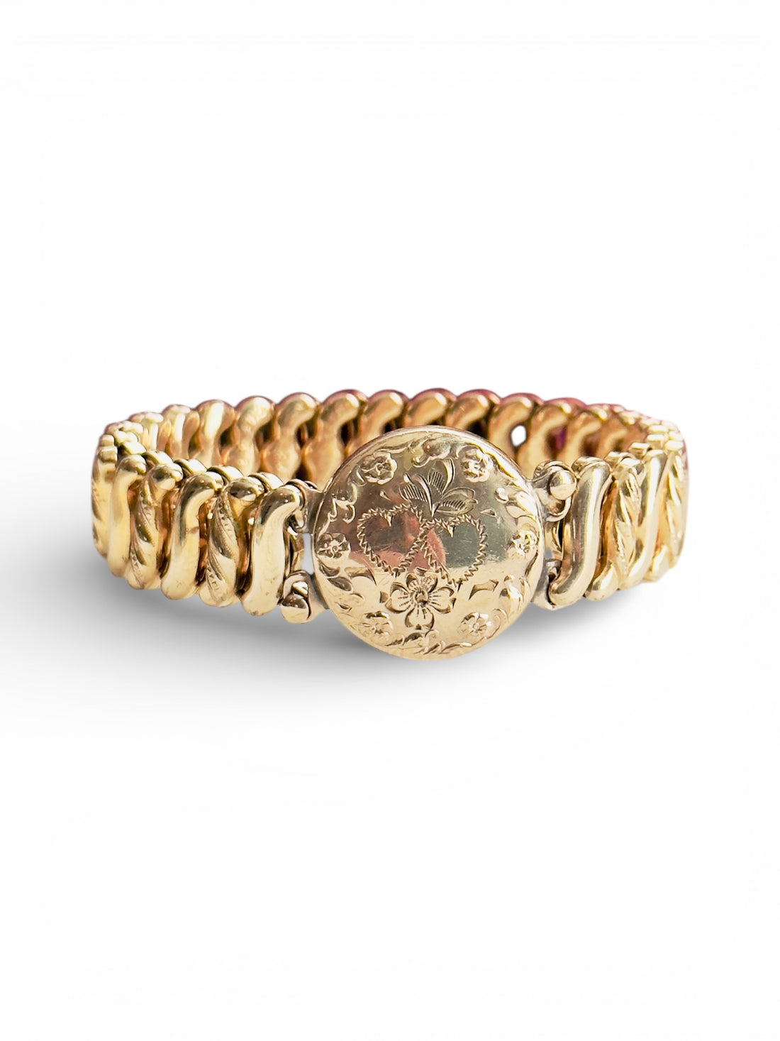 Vintage Carmen D.F.B. Co. Double Heart Sweetheart Expansion Bracelet