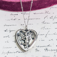 Sterling Silver Cupid Starburst Pendant Necklace