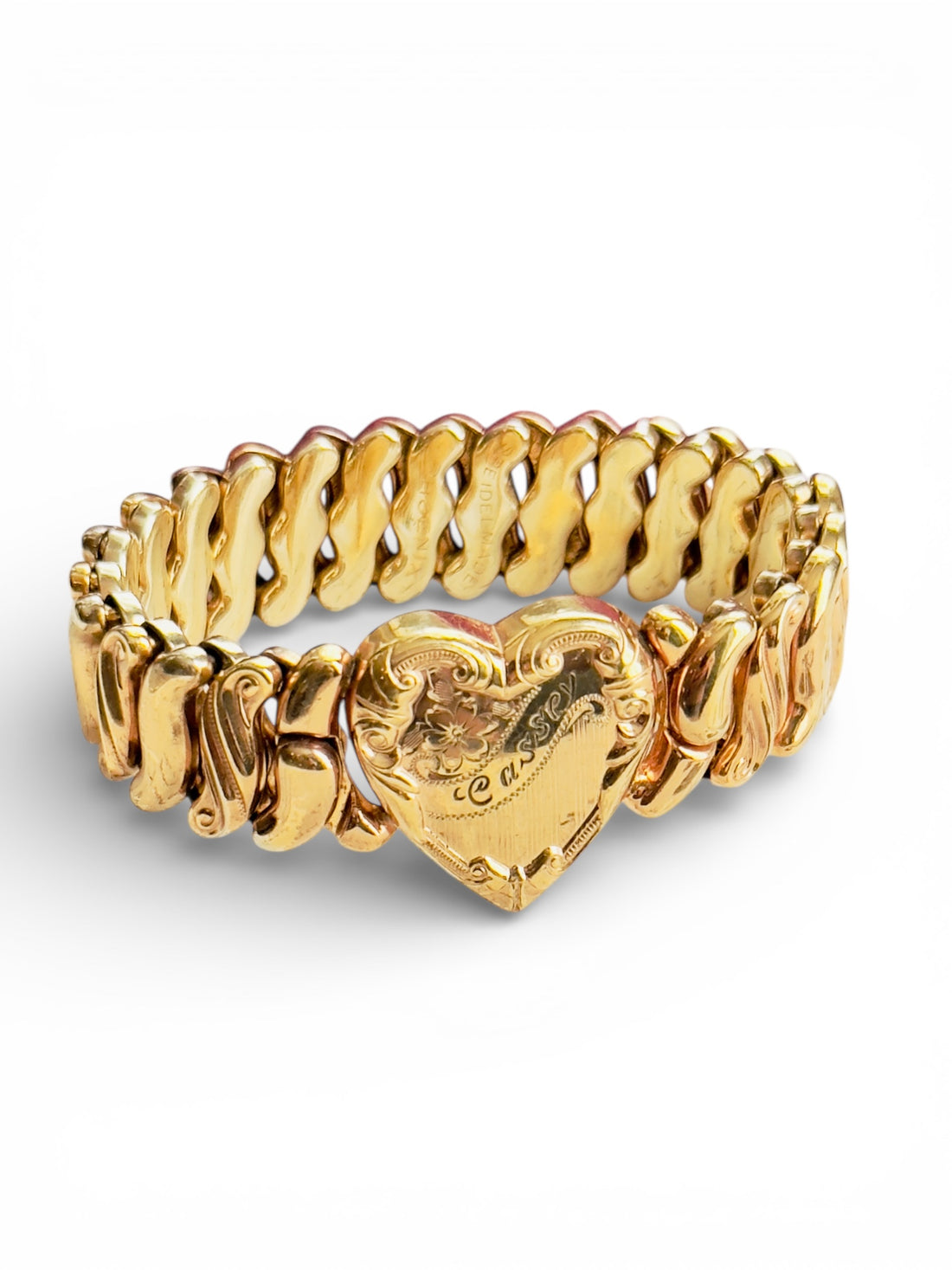 Speidel Phoenix Gold-Filled Sweetheart Expansion Bracelet – “Cassey” Heart Monogram