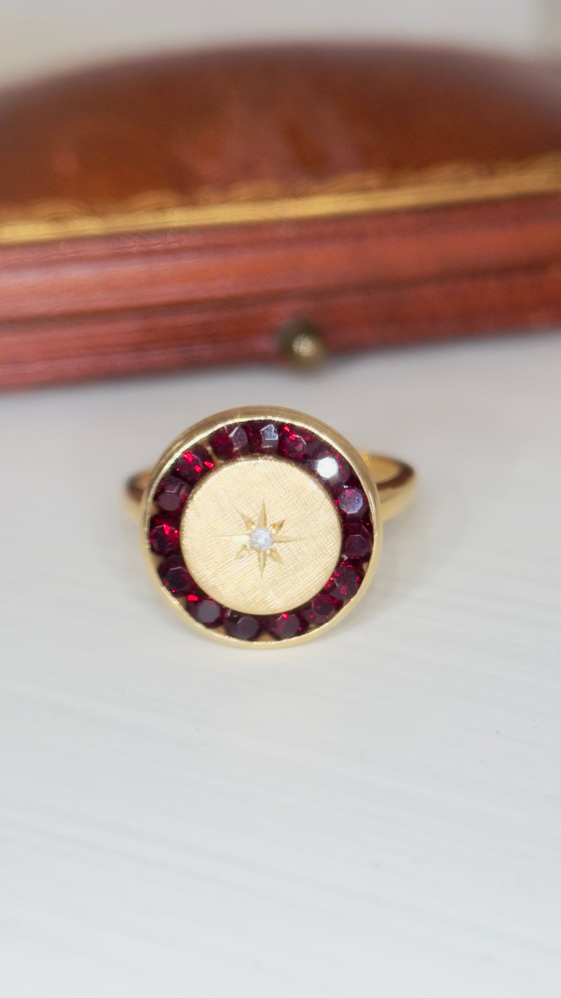 14k Gold Diamond Starburst Ring