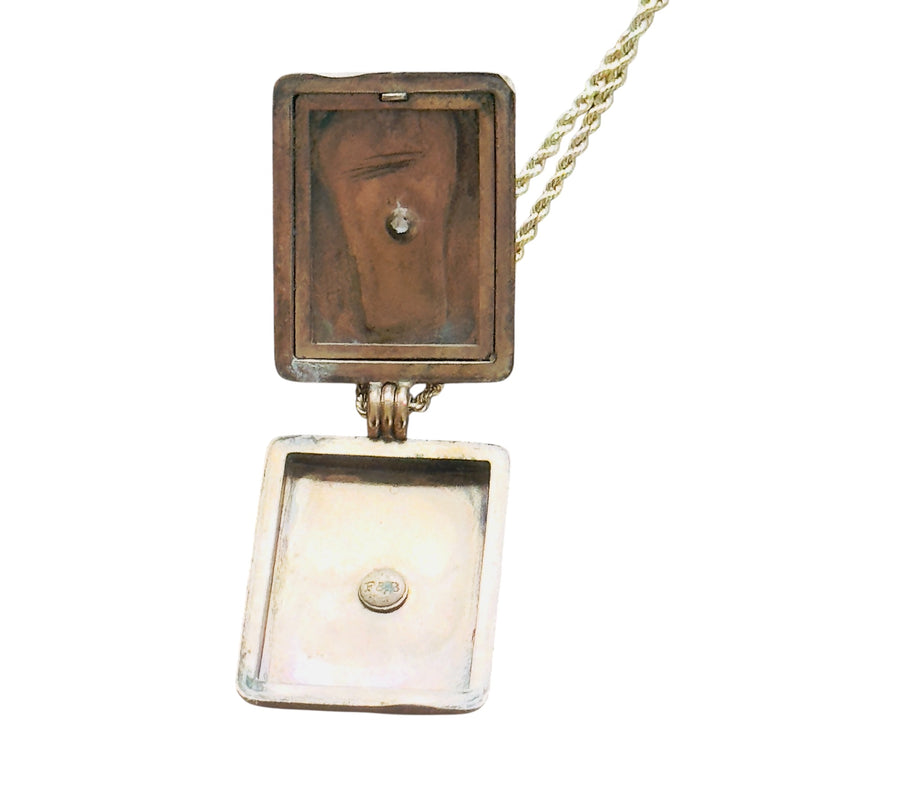 Art Deco Starburst Locket in 10K Gold