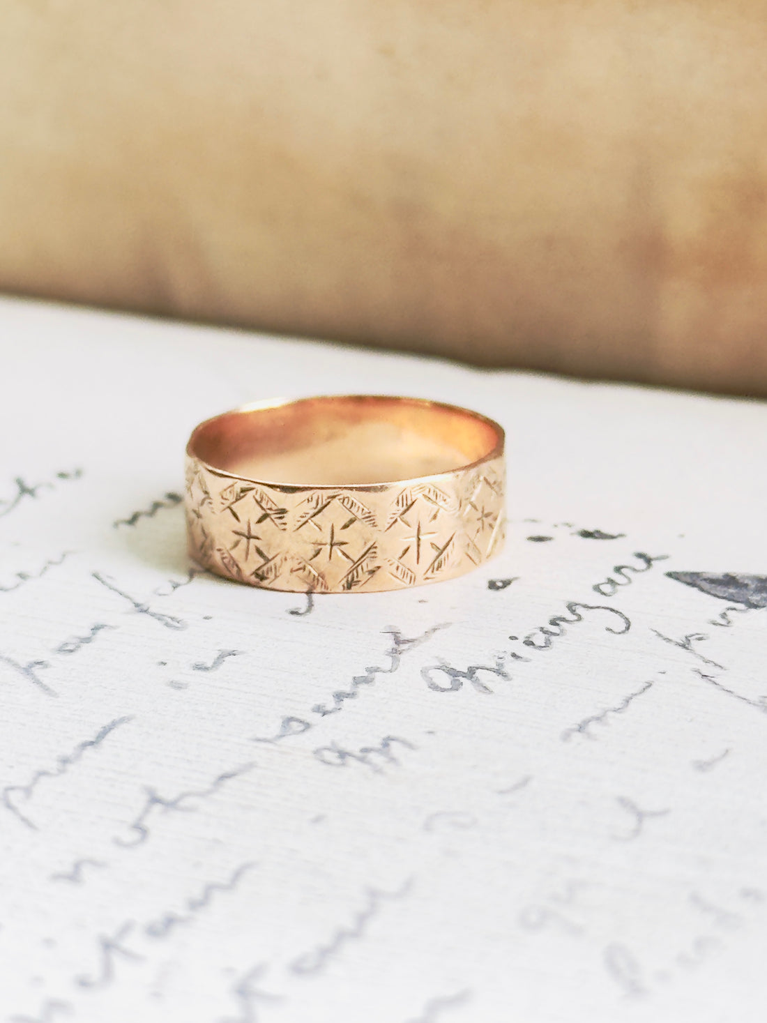 Victorian 1891 Rose Gold Ring | Chester Hallmarked 9ct Cigar Band