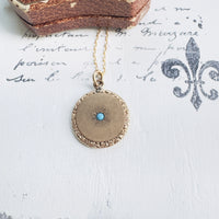 Gold-Filled Starburst Pendant with Turquoise Stone