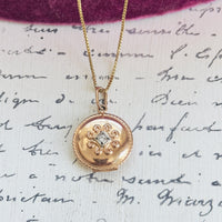14k Rose Gold Diamond Scroll Locket Necklace