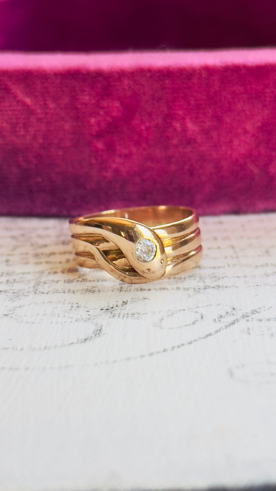 Victorian Diamond Snake Ring