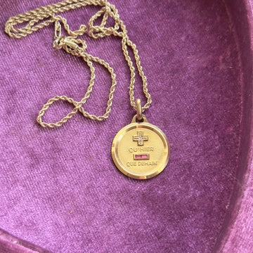 18K Gold French Love Token Necklace