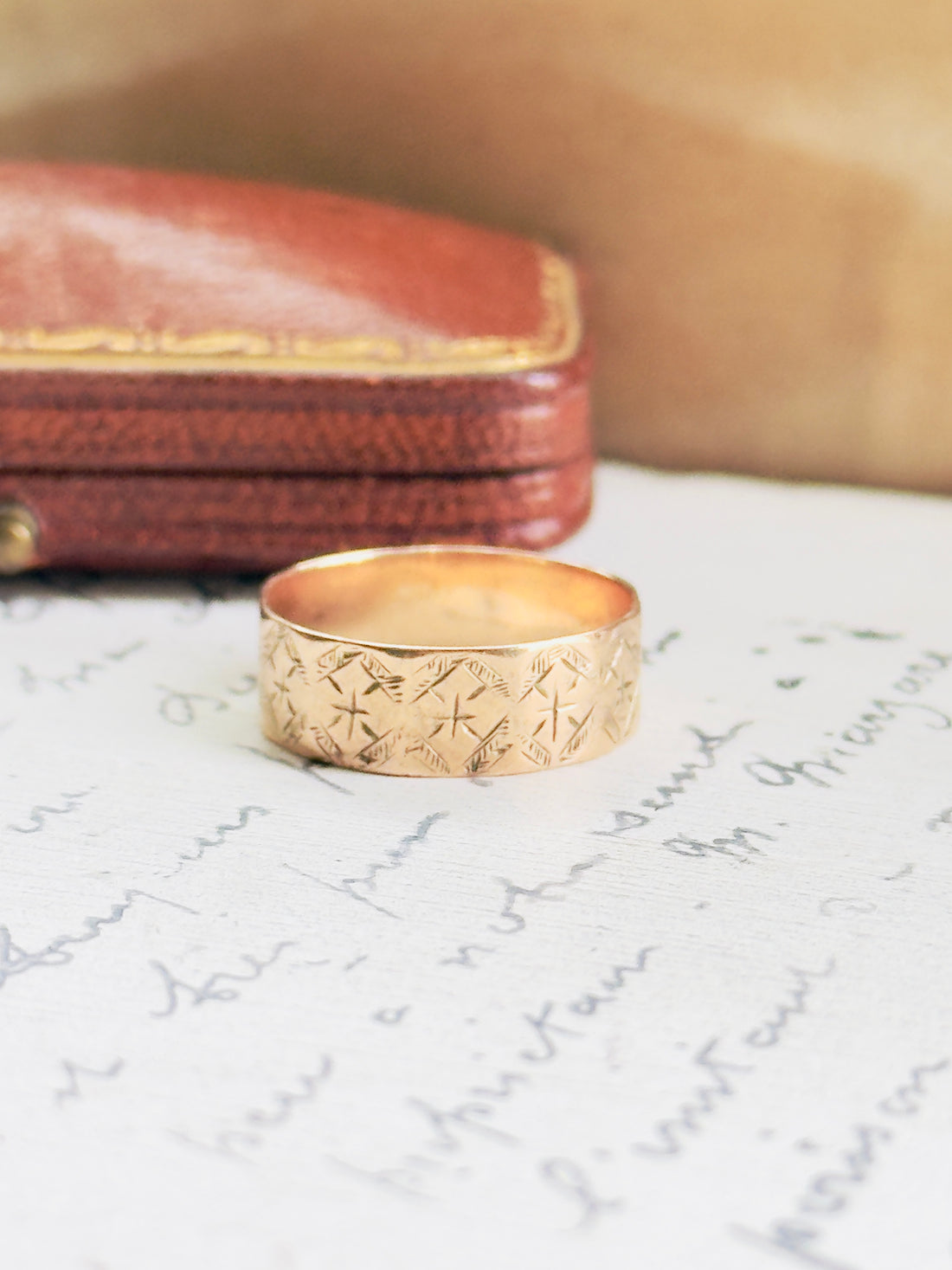 Victorian 1891 Rose Gold Ring | Chester Hallmarked 9ct Cigar Band