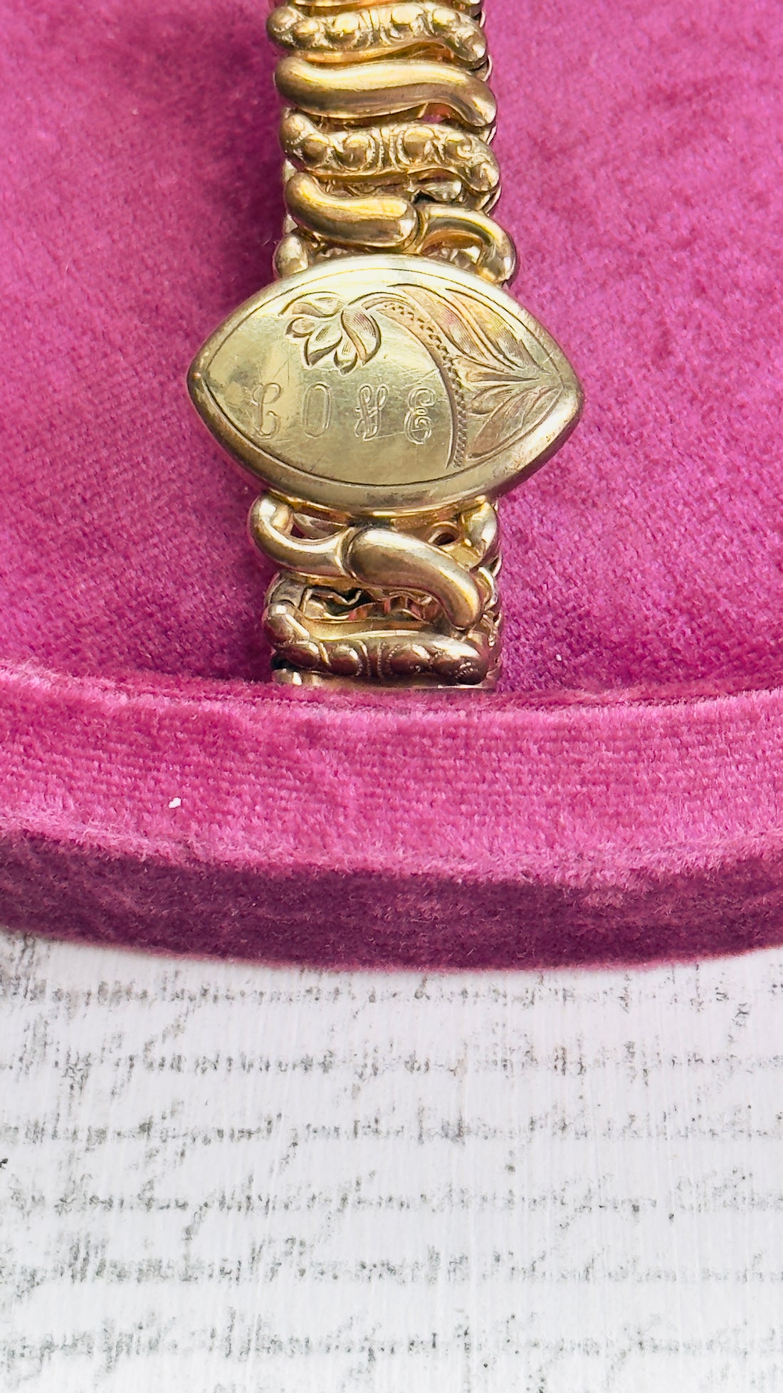 American Queen Sweetheart Expansion Bracelet – “LOVE” Monogram by Pitman & Keeler