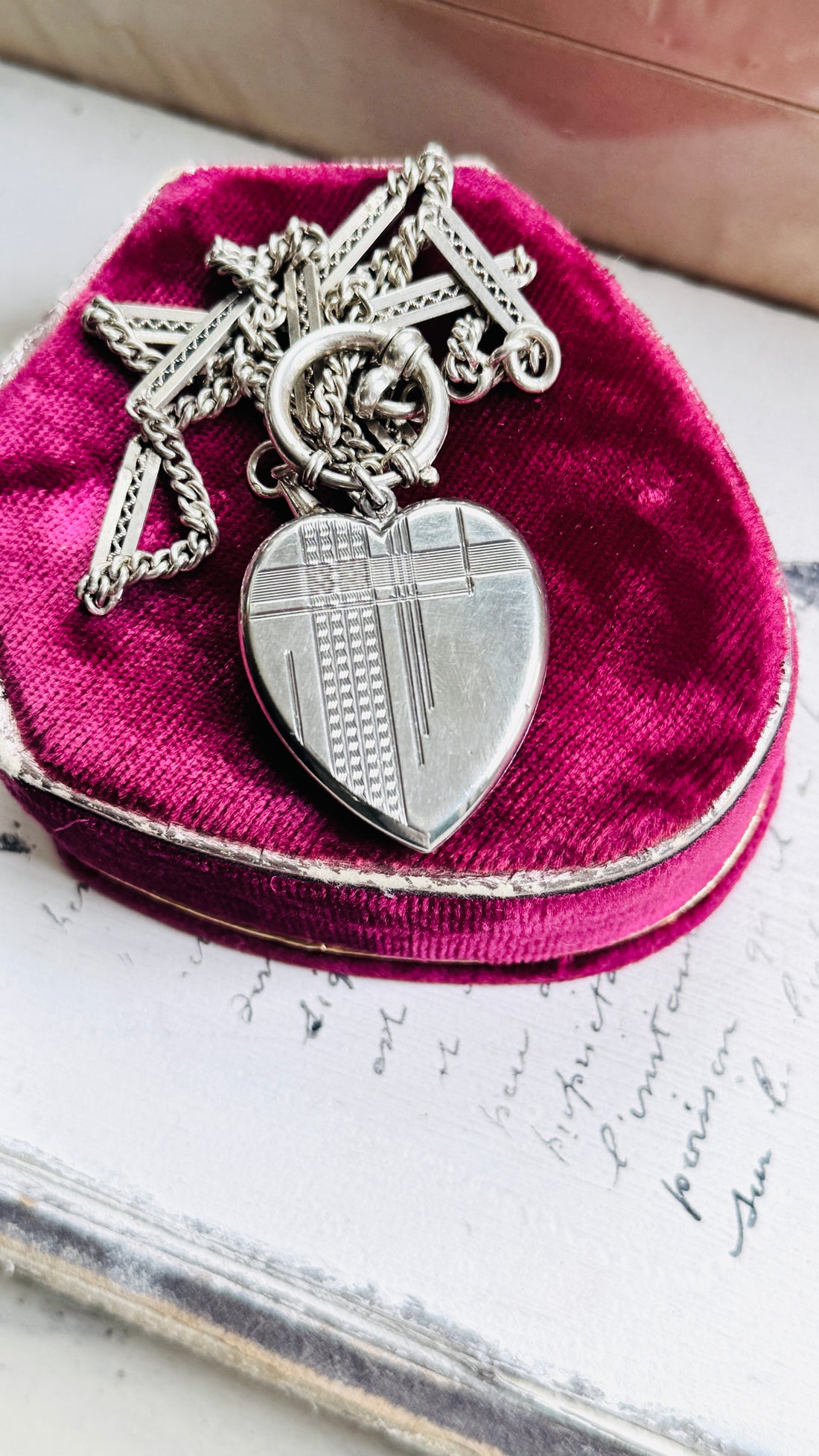 Art Deco Sterling Silver Heart Locket