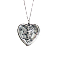 Sterling Silver Cupid Starburst Pendant Necklace