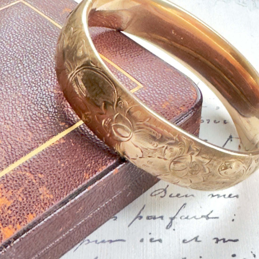 CO Floral Hinged Bangle Bracelet