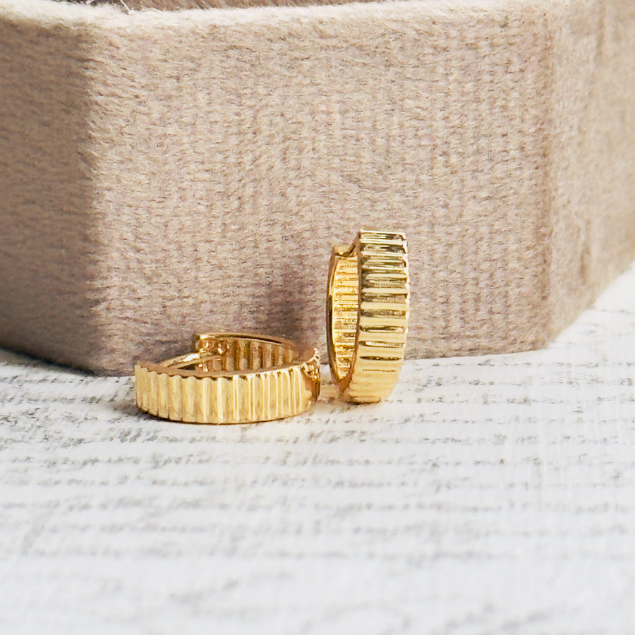 Small textured hoop earrings for layering and stacking