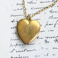 Gold Monogram Heart Locket