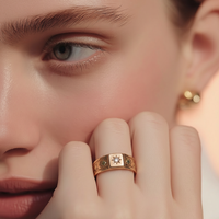 Antique 10k Gold Diamond Cigar Band Ring Size 8.25