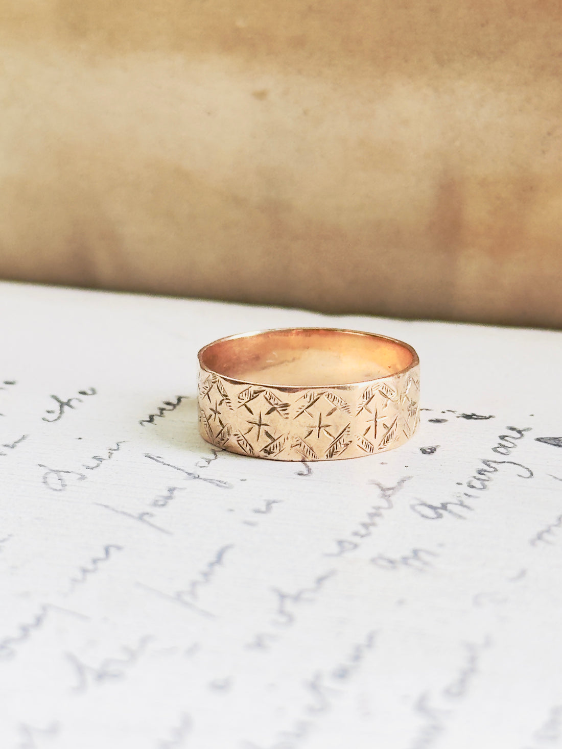 Victorian 1891 Rose Gold Ring | Chester Hallmarked 9ct Cigar Band