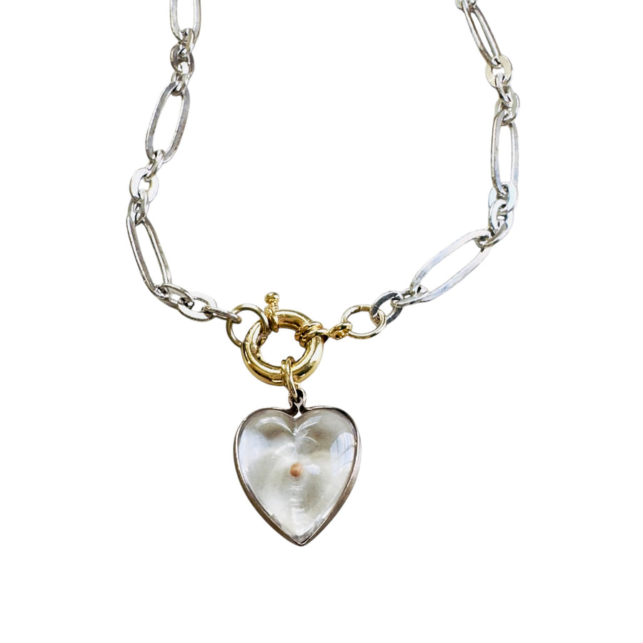 Heart Mustard Seed Necklace