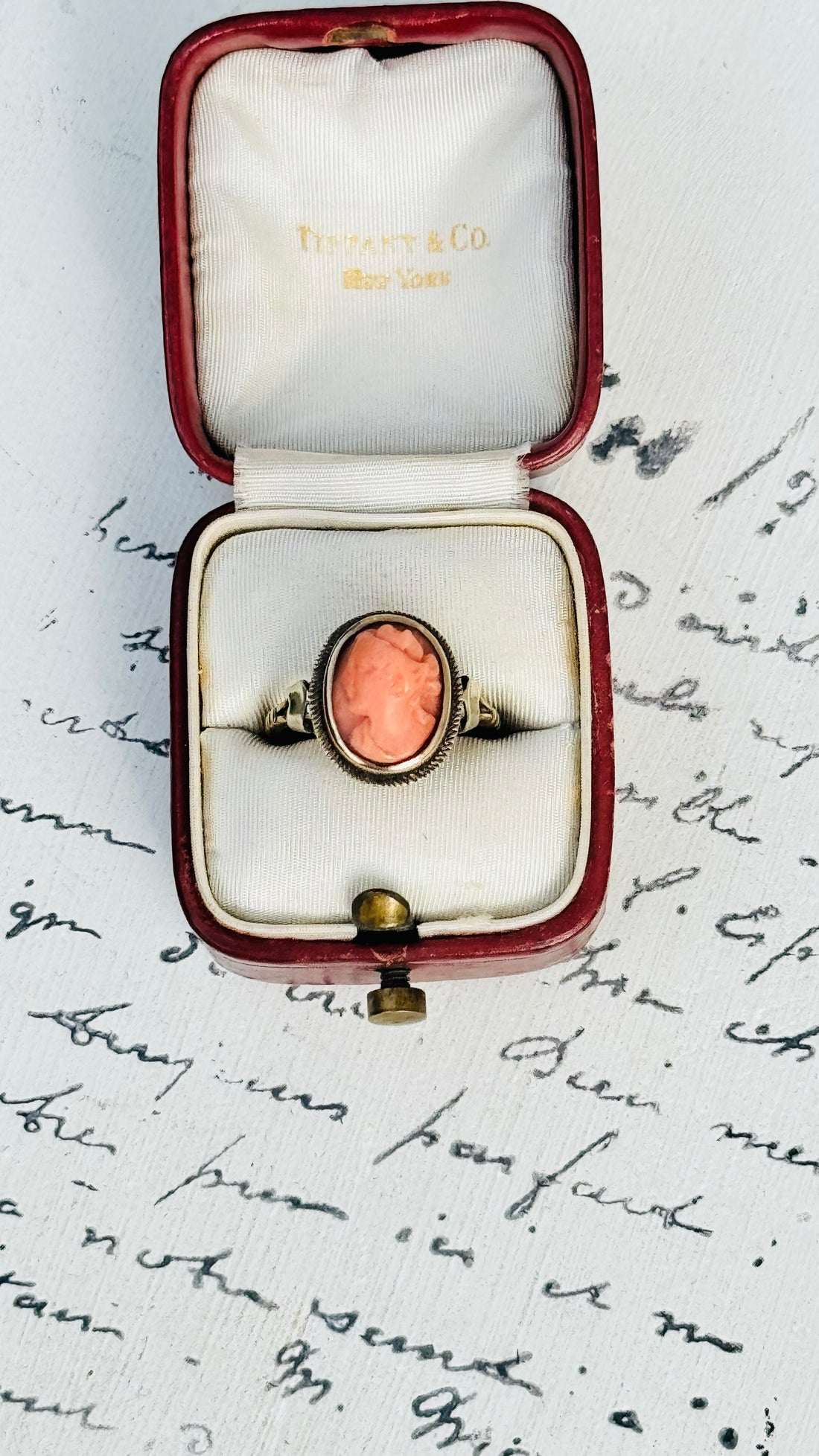 Coral Cameo Ring