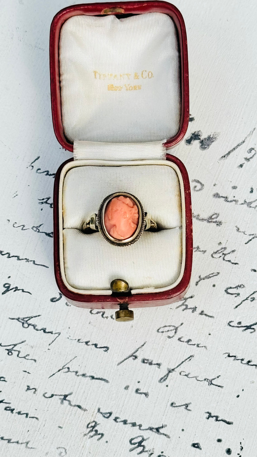 Coral Cameo Ring