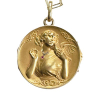 18K Gold Art Nouveau Locket