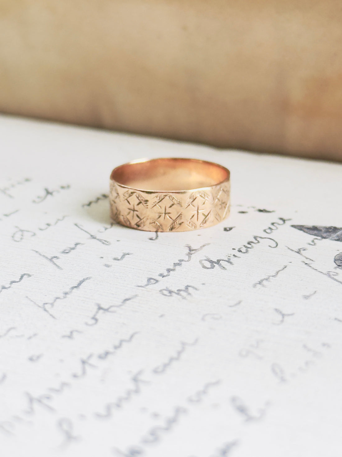 Victorian 1891 Rose Gold Ring | Chester Hallmarked 9ct Cigar Band