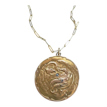 18K Gold Dragon Locket