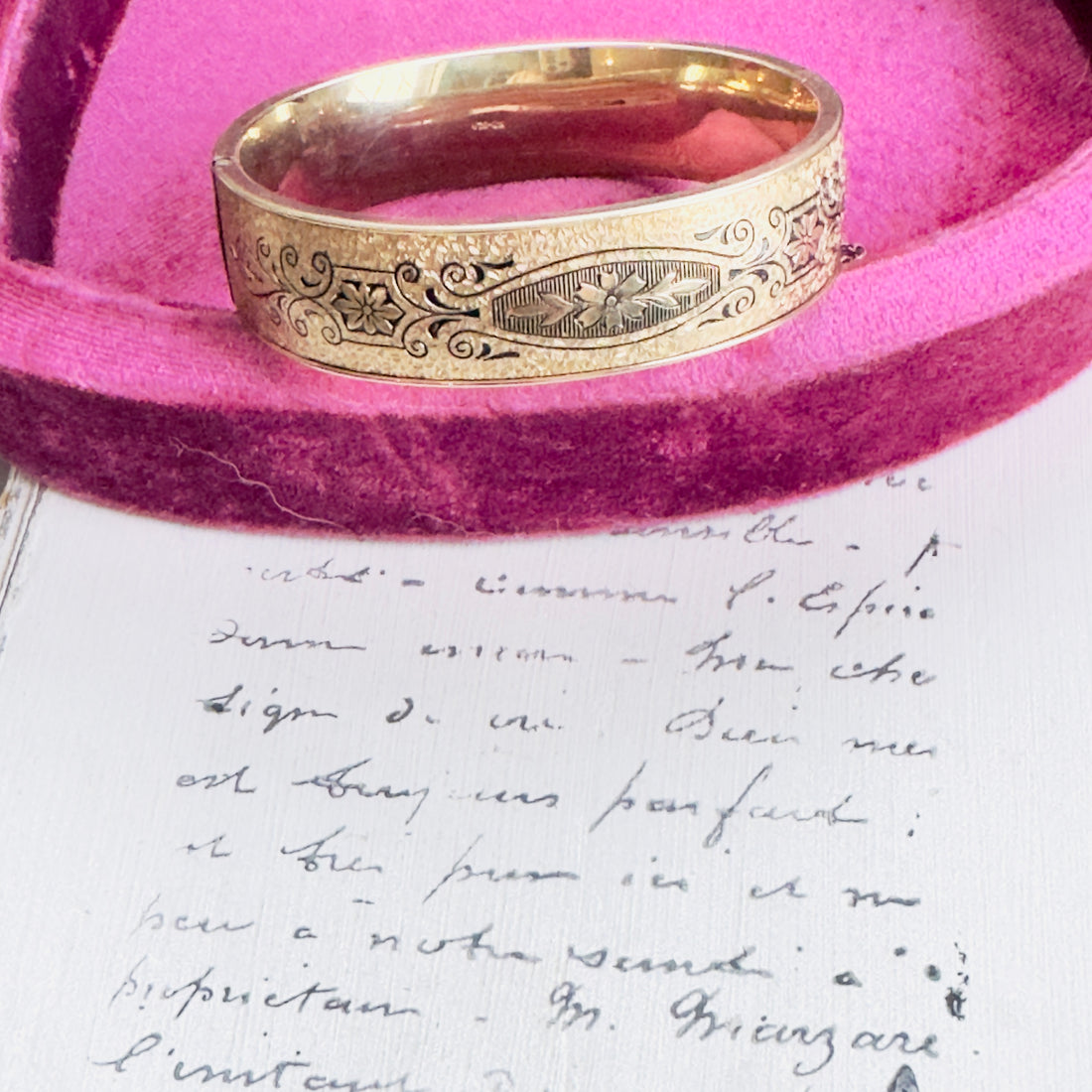 Winard Taille d’Épargne Gold-Filled Hinged Bangle Bracelet