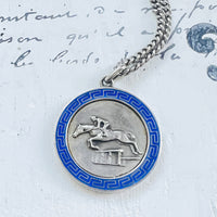 Sterling Silver and Enamel Equestrian Pendant