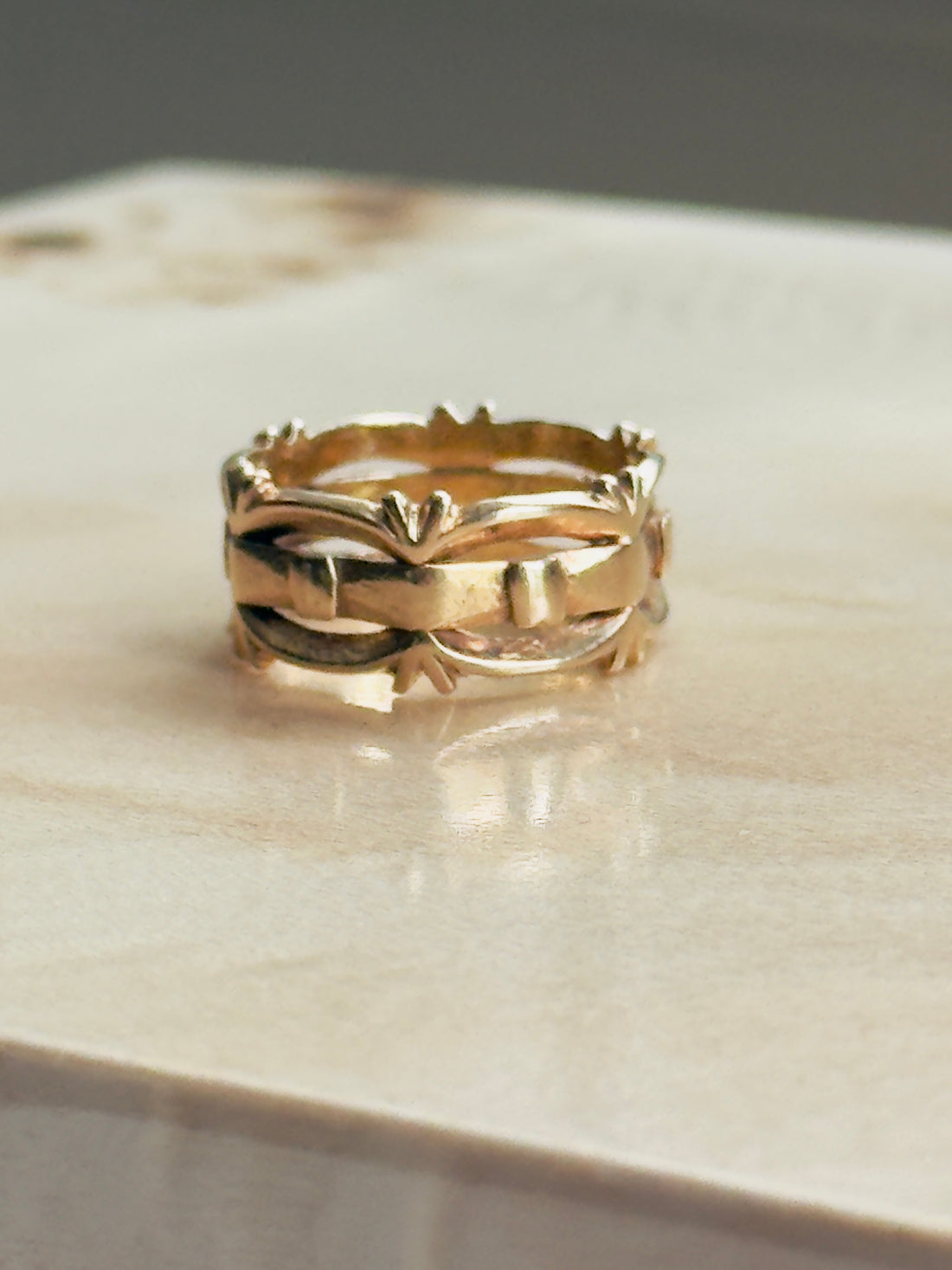 14k Gold Thistle Ring