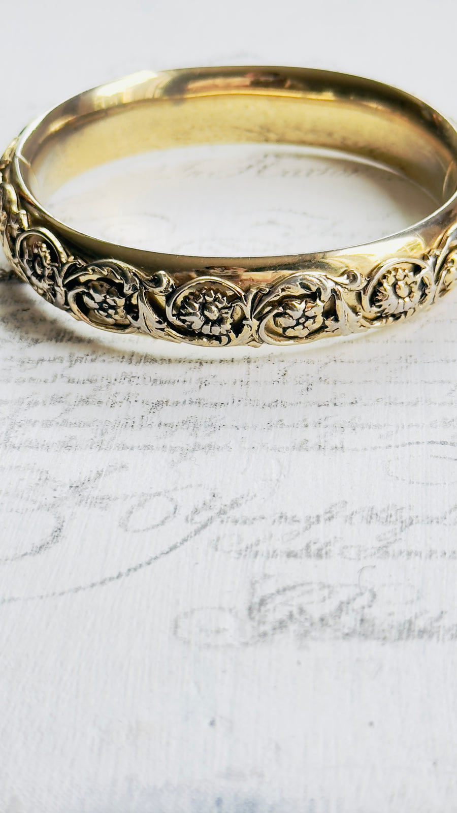 floral repousse bracelet