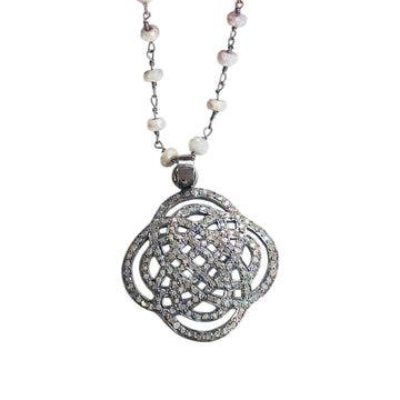 modern pavé diamond pendant
