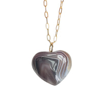 Banded Agate Heart Necklace