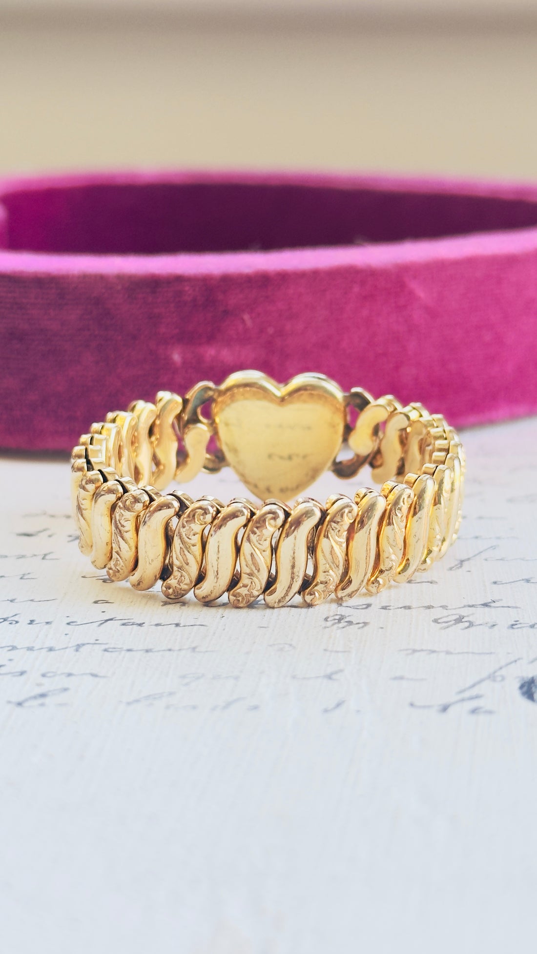Back side of heart bracelet