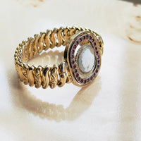 American Queen sweetheart expansion bracelet featuring carved cameo center