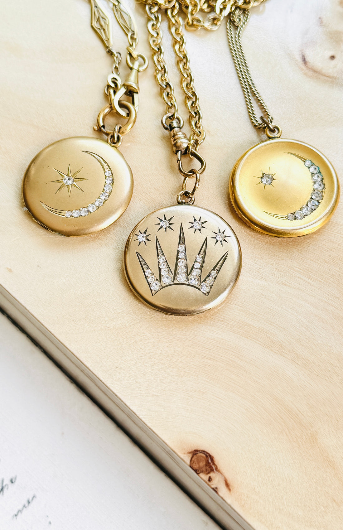 Antique Crescent Moon Lockets