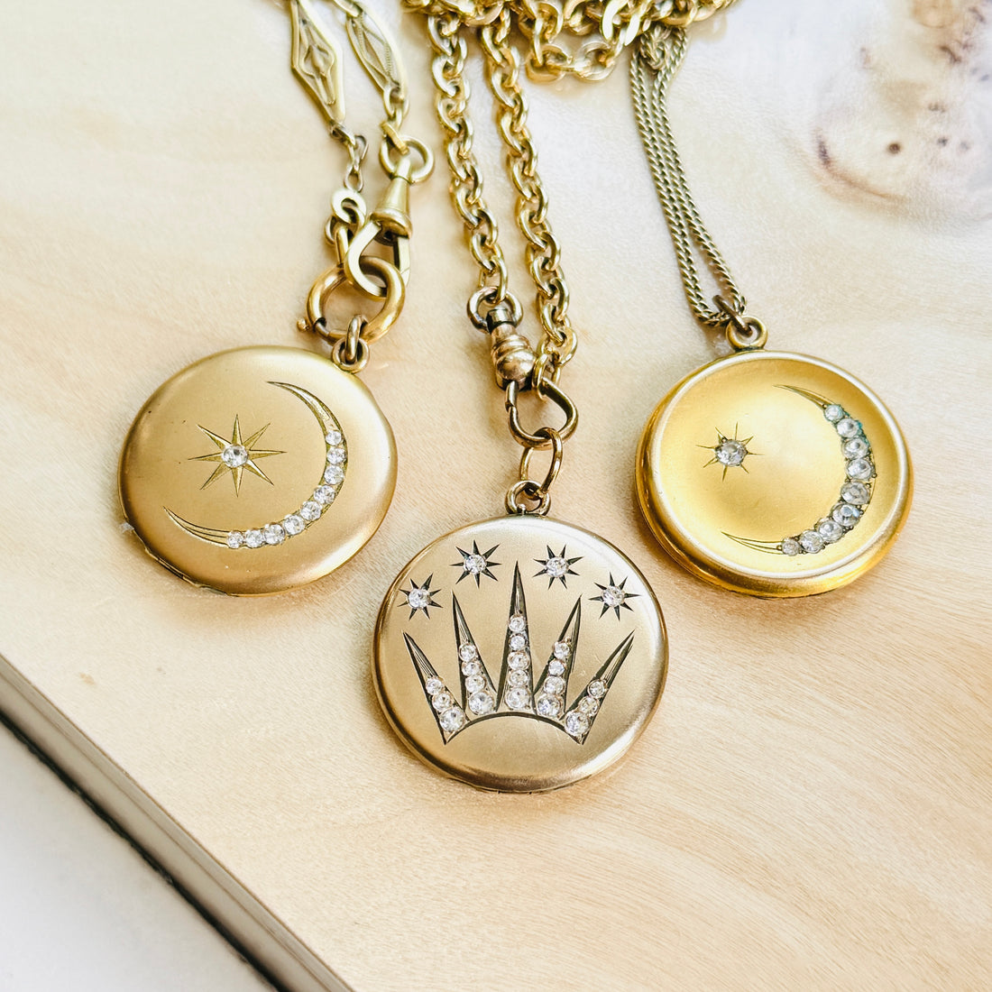 Antique Crescent Moon Lockets