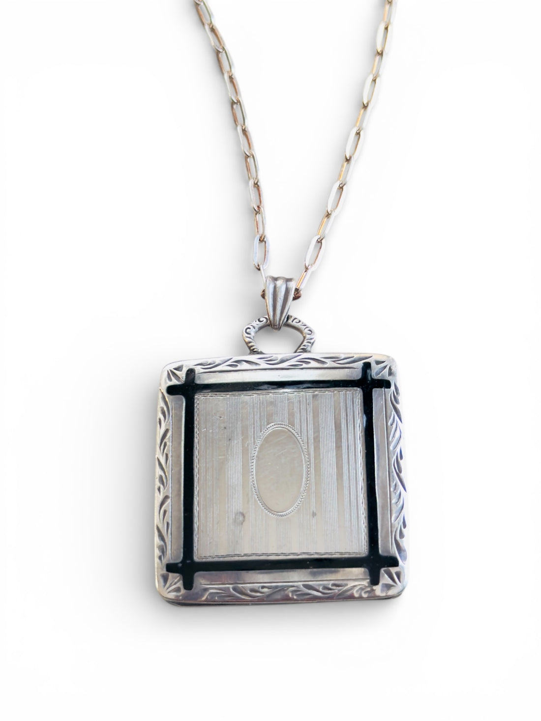 Antique Sterling Silver Octagonal Locket