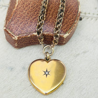 Antique heart locket in 10k yellow gold 