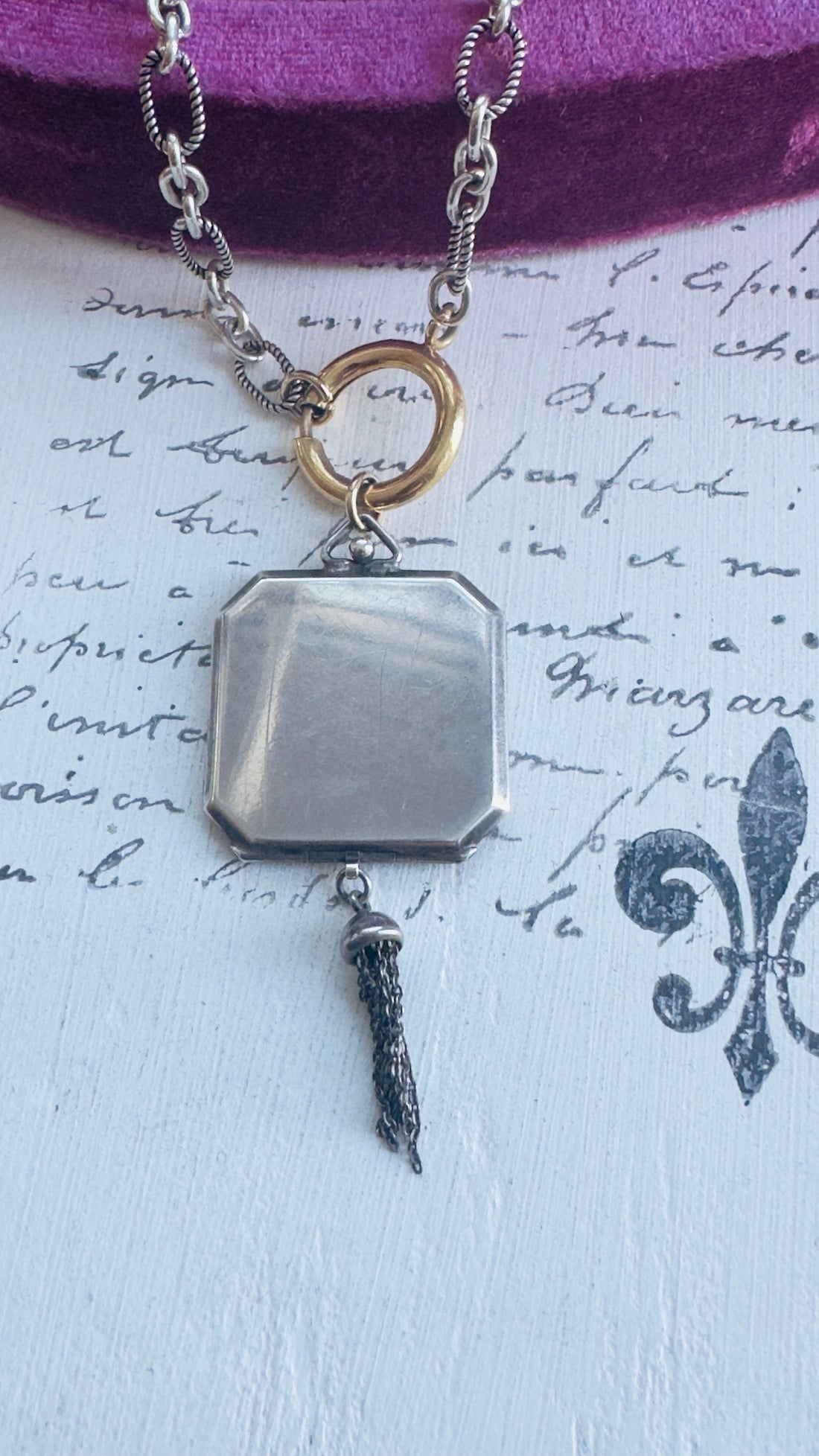 art deco locket necklace