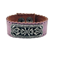 Purple Leather Cuff Bracelet