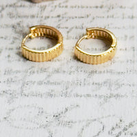 Elegant statement huggie earrings in 18K gold vermeil finish