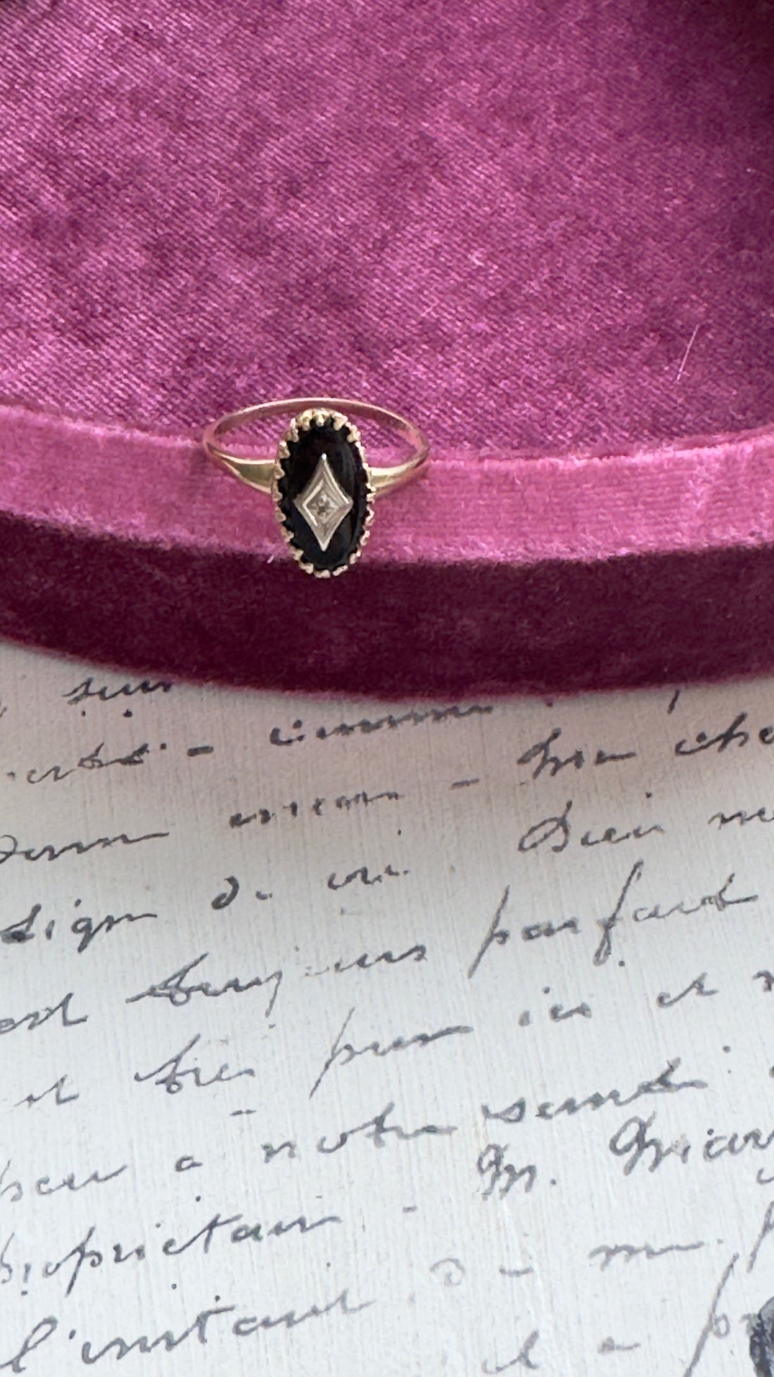 10k Gold Black Onyx Diamond Ring